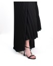Sandali in raso nero con fasce in micro strass
