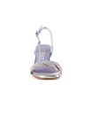 Sandali in pelle argento con micro strass