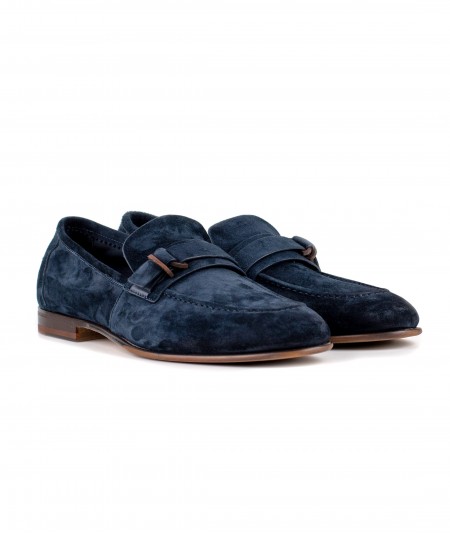 Mocassino in camoscio blu