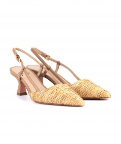 Sandalo chanel in raffia lux beige