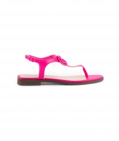 Sandali infradito in pelle fucsia