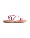 SandalI in pelle,  micro strass fucsia/rosa