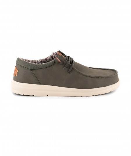 Mocassino in pelle verde militare