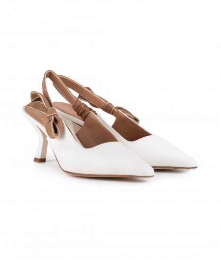 Sandalo chanel in pelle bianca