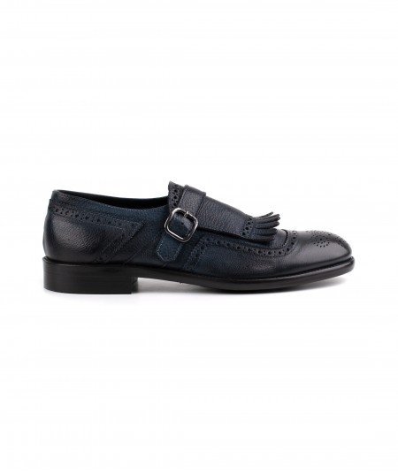 Mocassino in pelle blu