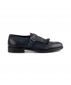 Mocassino in pelle blu