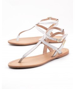 Sandalo infradito in pelle bianca