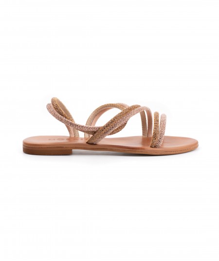 Sandalo gold con micro strass