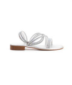 Sandalo argento con micro strass