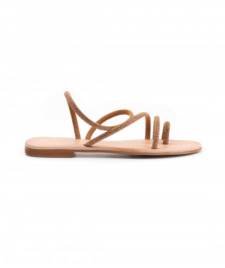 Sandalo bronze con micro strass