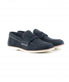 Mocassino in camoscio blu