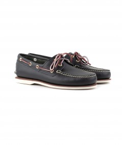 Mocassino in pelle blu