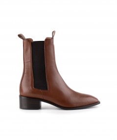 Stivaletto in pelle cuoio