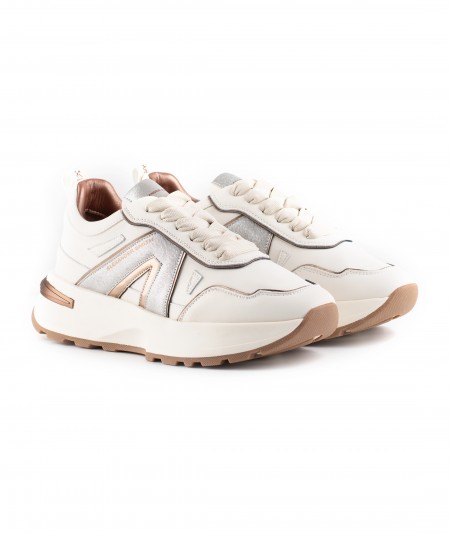 Sneaker in pelle avorio