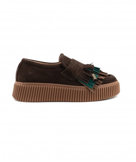 Mocassino in camoscio marrone