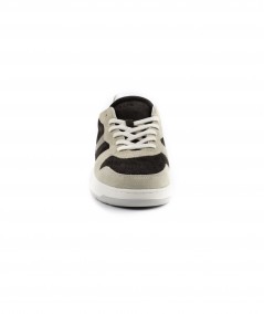 Sneaker in camoscio beige e testa di moro