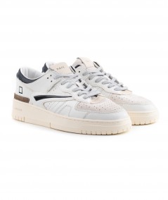 Sneaker in camoscio avorio e pelle bianca