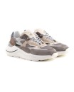 Sneaker in camoscio grigio e tessuto tecnico grigio