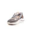 Sneaker in camoscio grigio e tessuto tecnico grigio