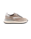 Sneaker in camoscio e tessuto tecnico beige