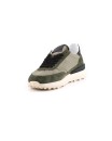 Sneaker in camoscio e tessuto tecnico verde militare