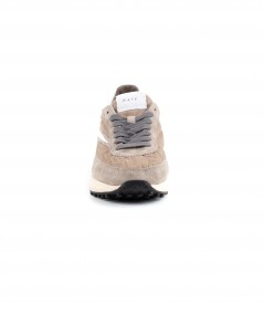 Sneaker in camoscio e tessuto tecnico beige