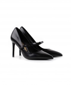 Décolleté in pelle nera