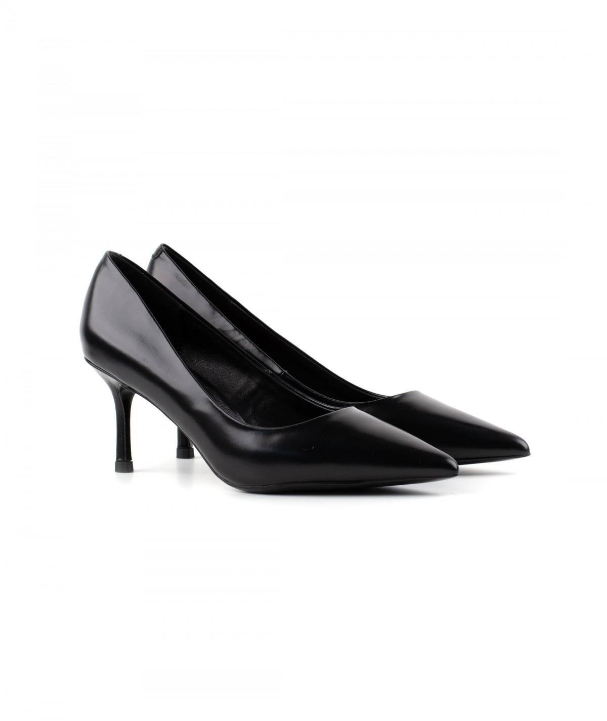 Décolleté in pelle nera