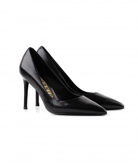 Décolleté in pelle nera