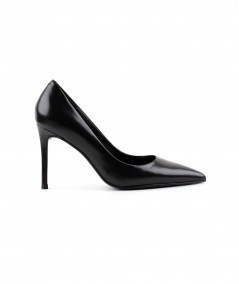 Décolleté in pelle nera