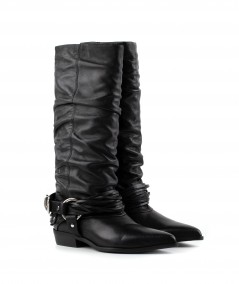 Stivale in pelle nera