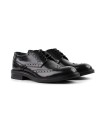 Stringata in pelle nera