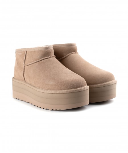 Ugg classic ultra mini in camoscio beige