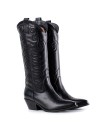Stivale texano in pelle nera
