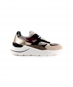 Sneaker in camoscio beige e nero