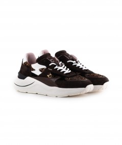 Sneaker in camoscio testa di moro e cavallino animalier