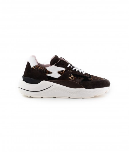 Sneaker in camoscio testa di moro e cavallino animalier