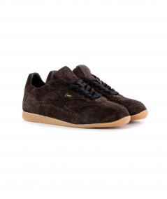 Sneaker in camoscio cioccolato