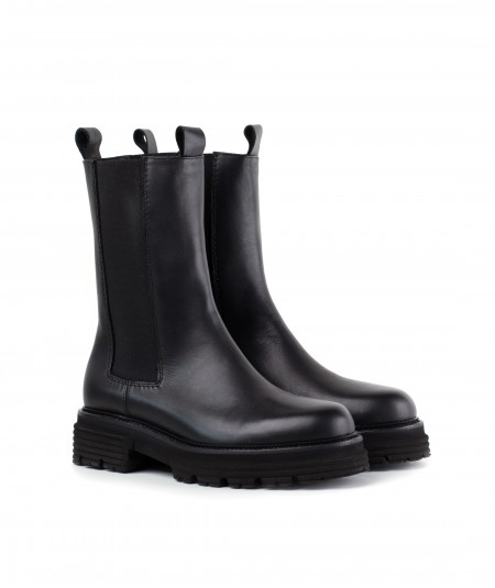 Boot in pelle nera