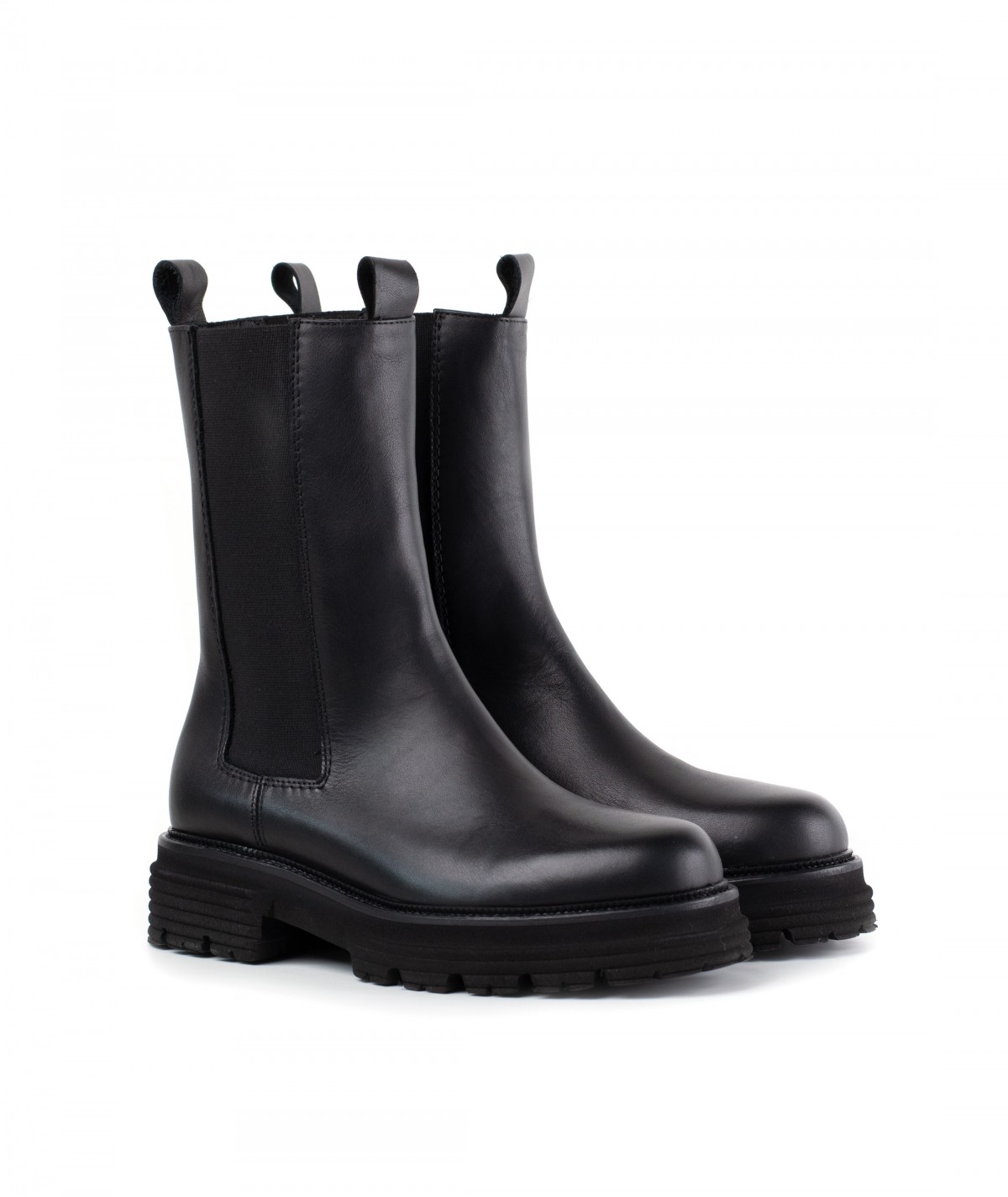 Boot in pelle nera