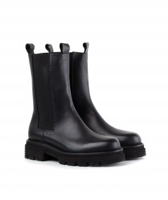 Boot in pelle nera
