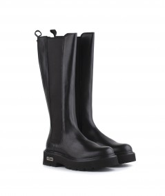 Boot in pelle nera