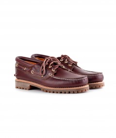 Mocassino stringato in pelle marrone