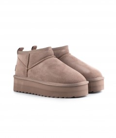 Mini boot in camoscio taupe