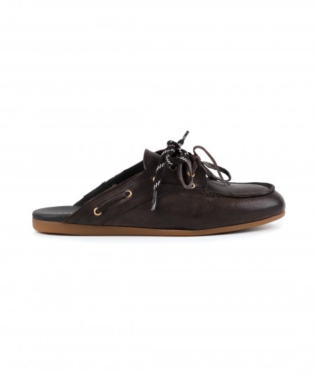 Sabot in pelle testa di moro