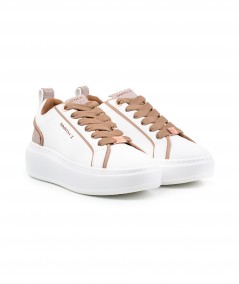 Sneaker Alexander Smith in pelle bianca e cammello - Stone High Woman 6534