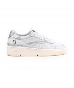Sneaker in pelle bianca e argento