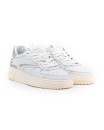 Sneaker in pelle bianca e argento