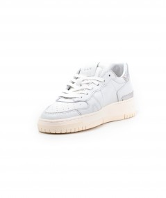 Sneaker D.A.T.E. in pelle bianca e argento - torneo pure shiny
