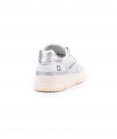 Sneaker D.A.T.E. in pelle bianca e argento - torneo pure shiny